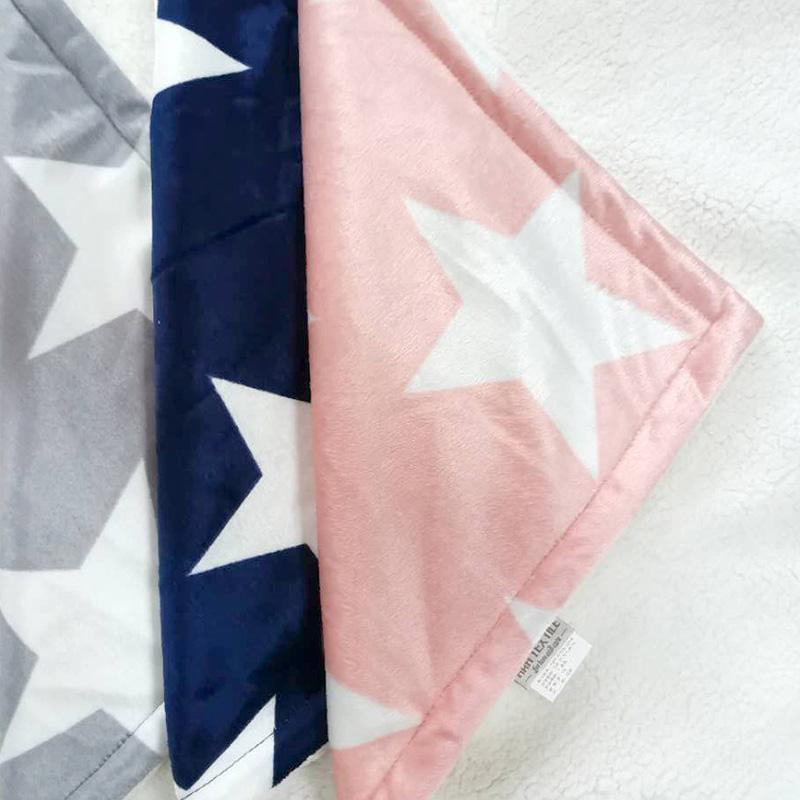 Chăn Lông Cừu Mềm Mại Chăn Cho Bé In Hình Ngôi Sao Sơ Sinh Vỏ Chăn Trẻ Em Chăn Ga Gối Đầm Bọc Dày Trẻ Sơ Sinh Nôi Mền Cho Bé Thứ