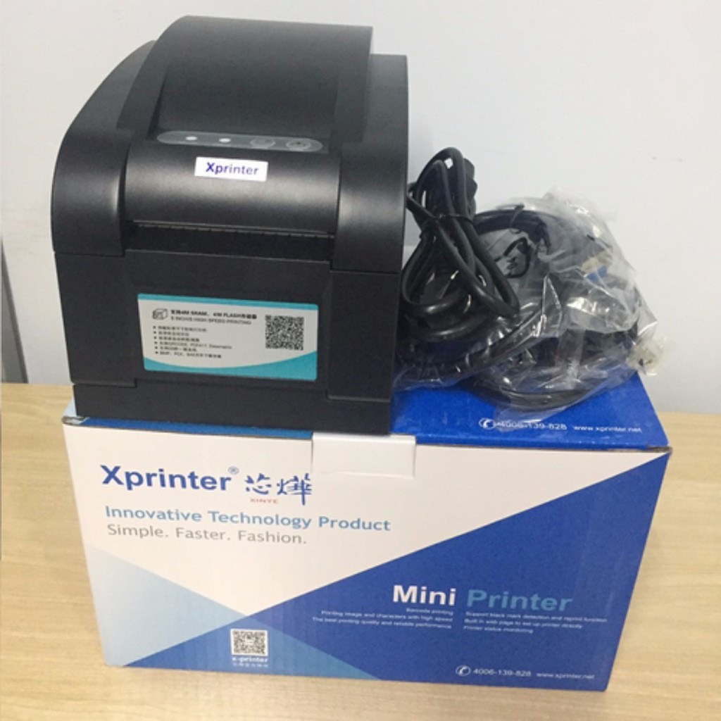 Máy In Mã Vạch Xprinter 350B In Tem Mã Vạch, In Đơn Hàng TMĐT, In Nhãn Sản Phẩm [Hàng Chính Hãng - BH 12 tháng]