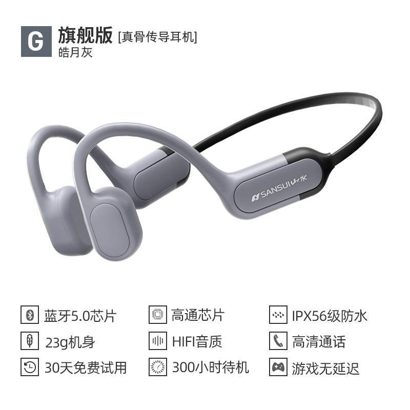 Phong cách mới nhất TG23 dẫn truyền xương bluetooth tai treo cổ không dây chạy thể thao cảm biến xương năm mới