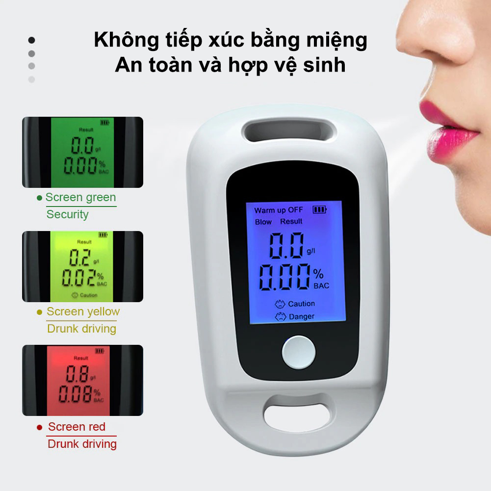 Máy Đo Nồng Độ Cồn - Kiêm Móc Khóa Oto - Độ Chính Xác Tuyệt Đối - Bảo Hành 12 Tháng
