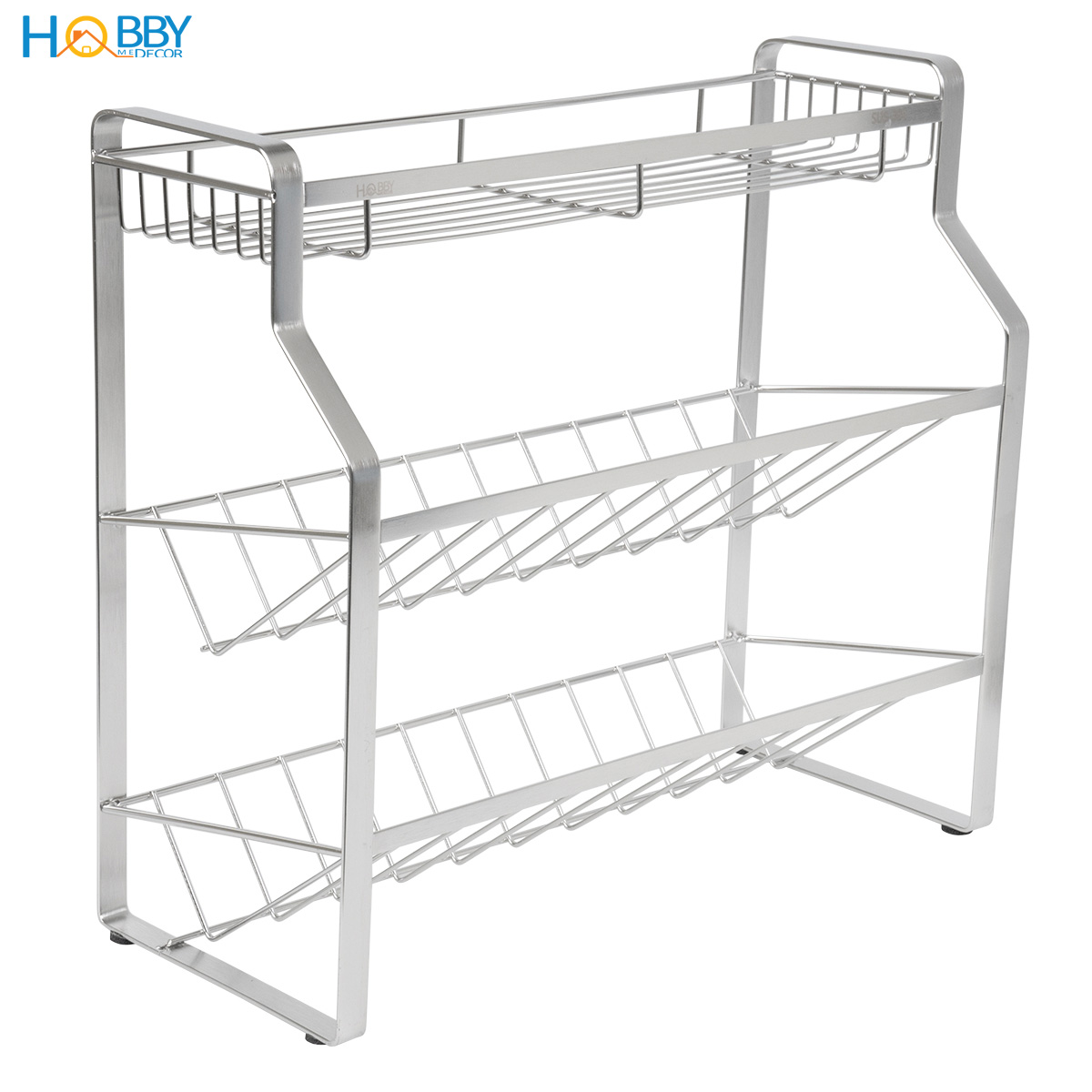 Kệ để gia vị chai lọ nhà bếp 3 tầng inox 304 Hobby home decor GV4