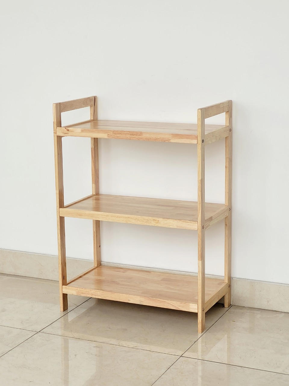 Kệ Gỗ Cao Su 3 Tầng Ngang 63cm Nhiều Màu Để Dụng Cụ Bếp, Lò Viba, Lò Nướng, Nồi Cơm Điện - Hàng VN Xuất Khẩu