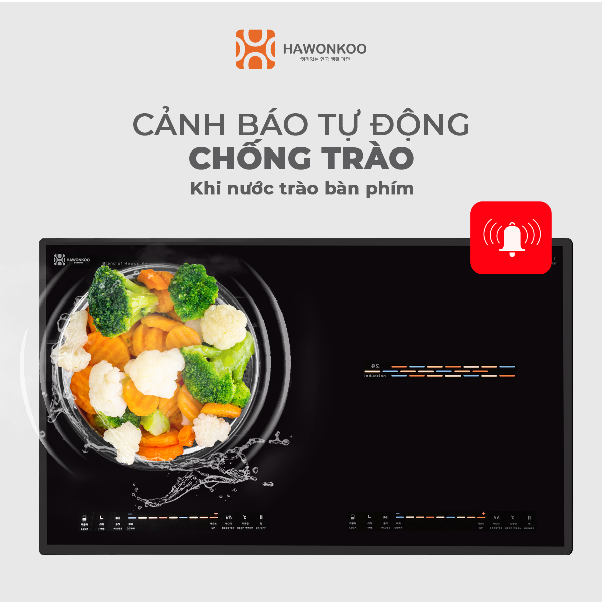Bếp Điện Từ Đôi HAWONKOO CEH-205-II  Inverter 4000W Hàng Chính Hãng Bảo Hành 2 Năm - Thương Hiệu Hàn Quốc
