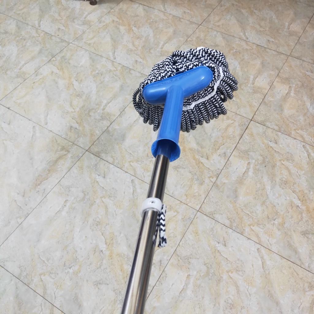 Cây Lau Nhà Vắt Tay Trợ Lực Cán Inox sợi lau cotton