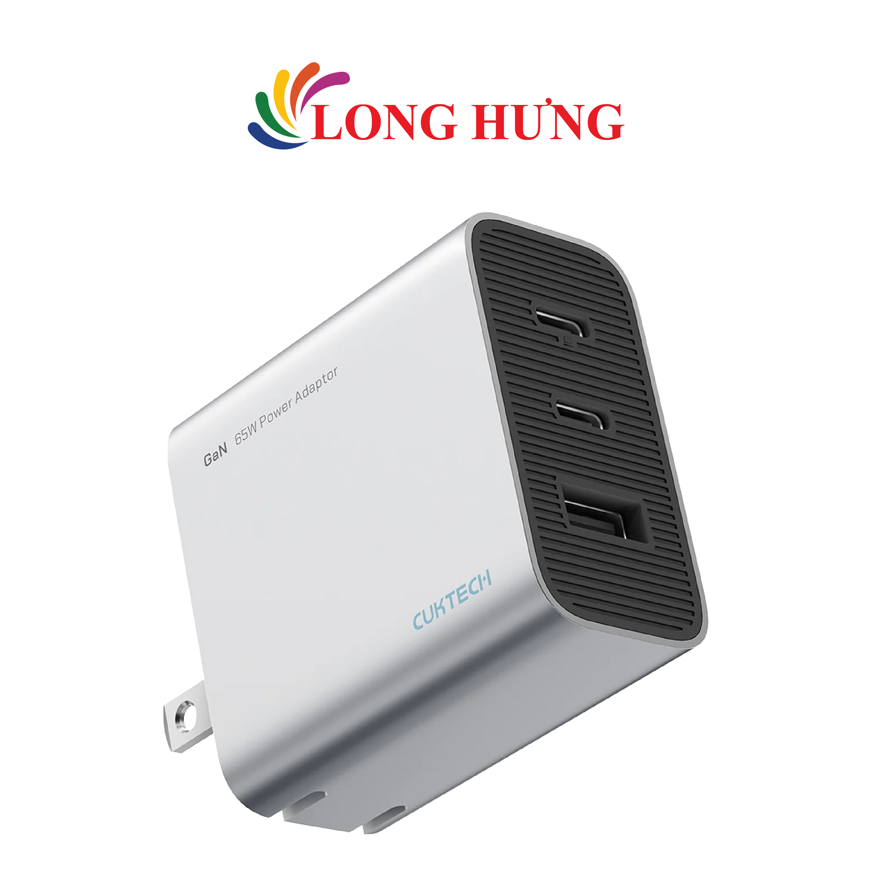 Cốc sạc Cuktech GaN 1USB 2Type-C 65W PD3.0 AD653N - Hàng chính hãng