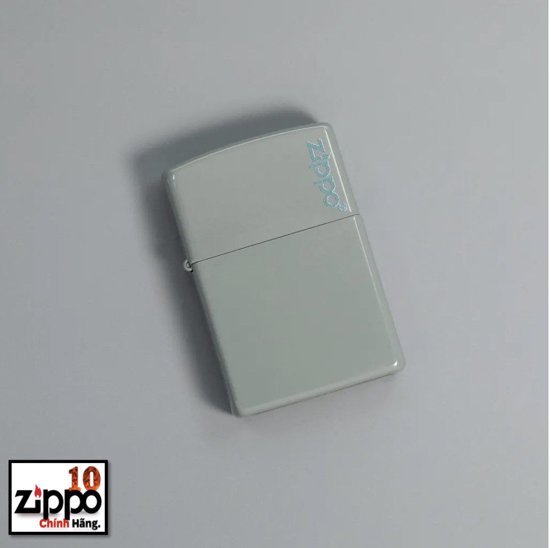 Bật lửa Zippo (sơn tĩnh điện) 49452ZL Classic Flat Grey Zippo Logo SKU - Chính hãng 100%