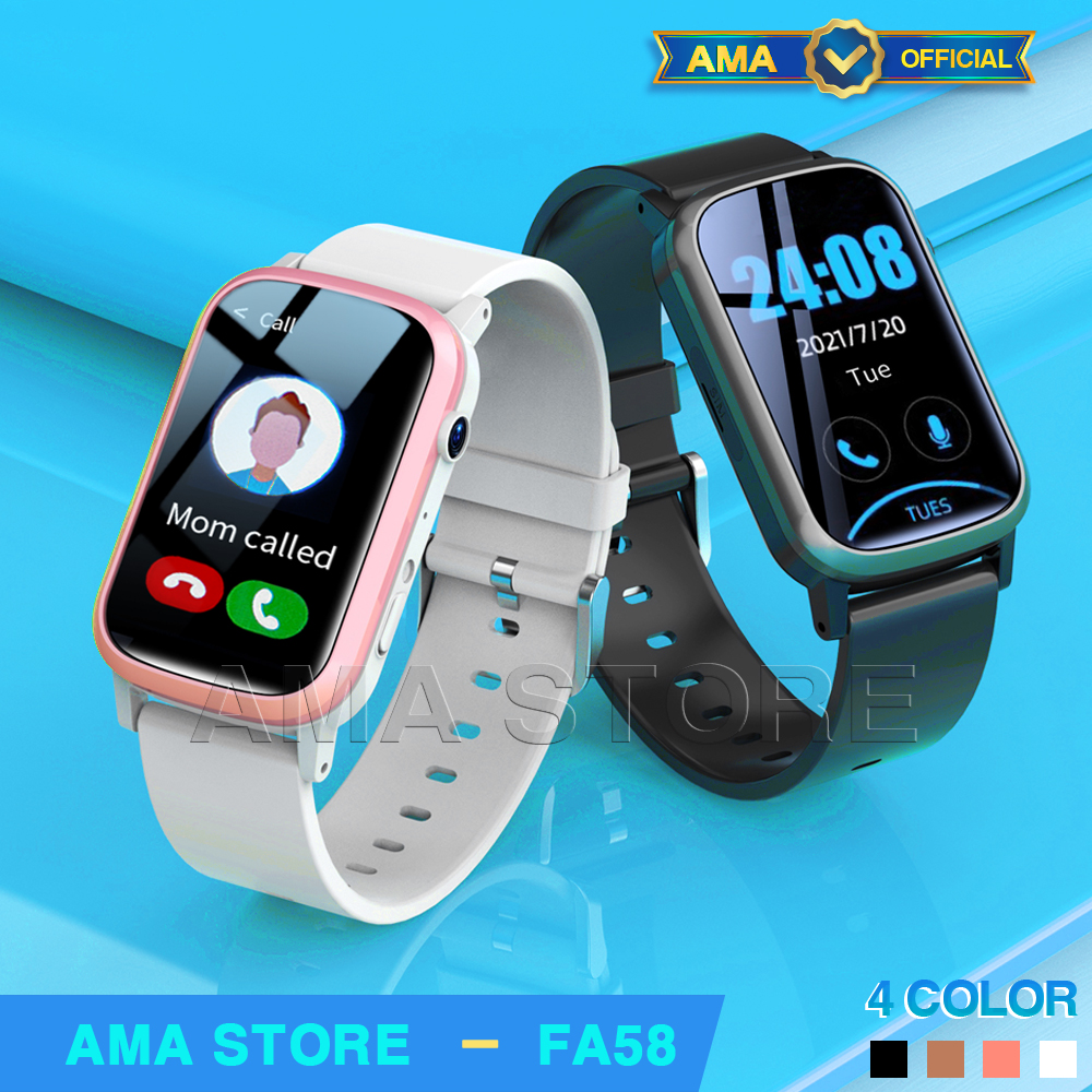 Đồng hồ Thông minh Lắp sim Định vị GPS, Wifi AMA Watch FA58 có Rung chống nước cho Trẻ em, Học sinh Tiểu học, THCS, THPT và Người lớn Hàng nhập khẩu