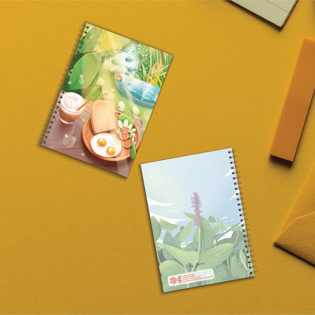 Sổ ghi chép lò xo A5 họa tiết Morning đáng yêu, giấy chất lượng cao - Giấy Vở Con Rồng