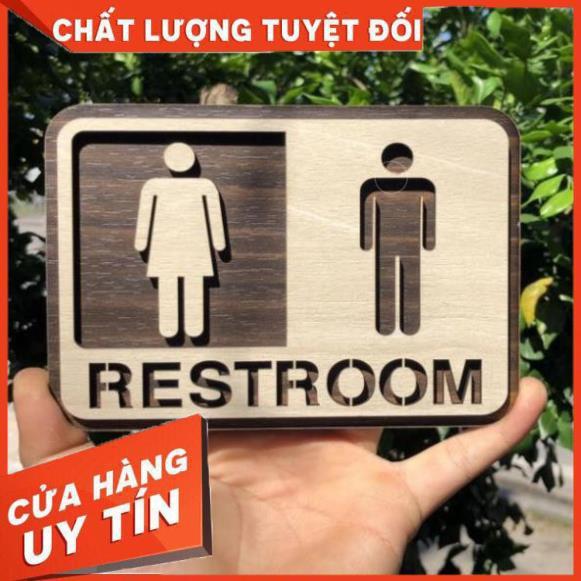 Bảng chỉ dẫn nhà vệ sinh WC nam nữ bằng Gỗ