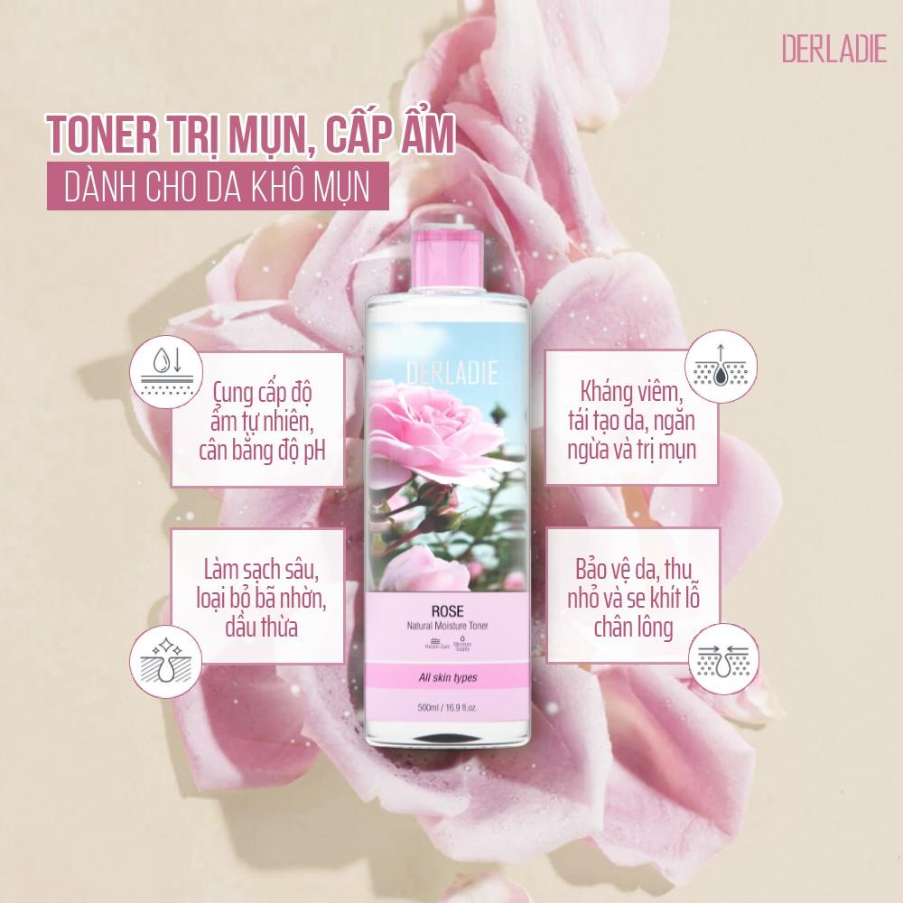 Nước Hoa Hồng Cấp Ẩm Derladie Rose Natural Moisture Toner 500ml - Nước hoa  hồng, toner | Haxaki.Com