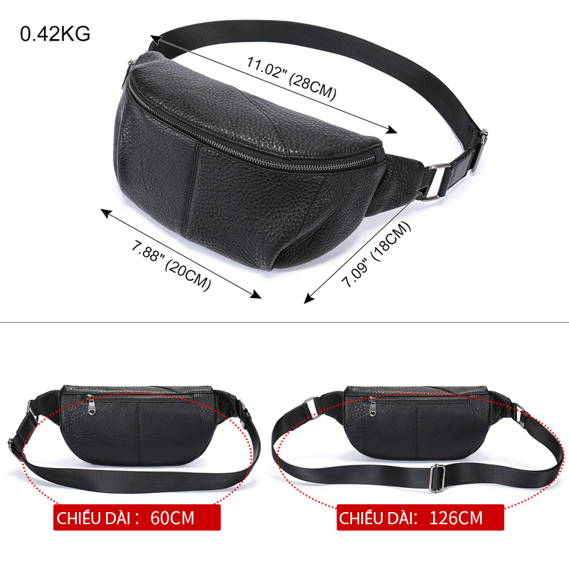 Túi đeo chéo nam DA BÒ THẬT phong cách mới  - BEE GEE DCN9235