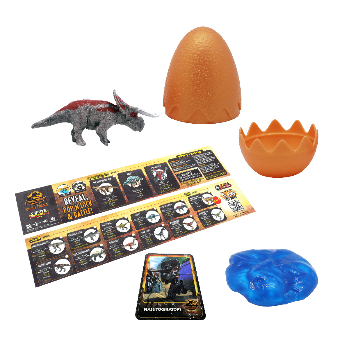 Đồ Chơi Trứng Slime Sưu Tập Jurassic World: Thuyết Hỗn Mang TOY MONSTER JW-CT-12PK