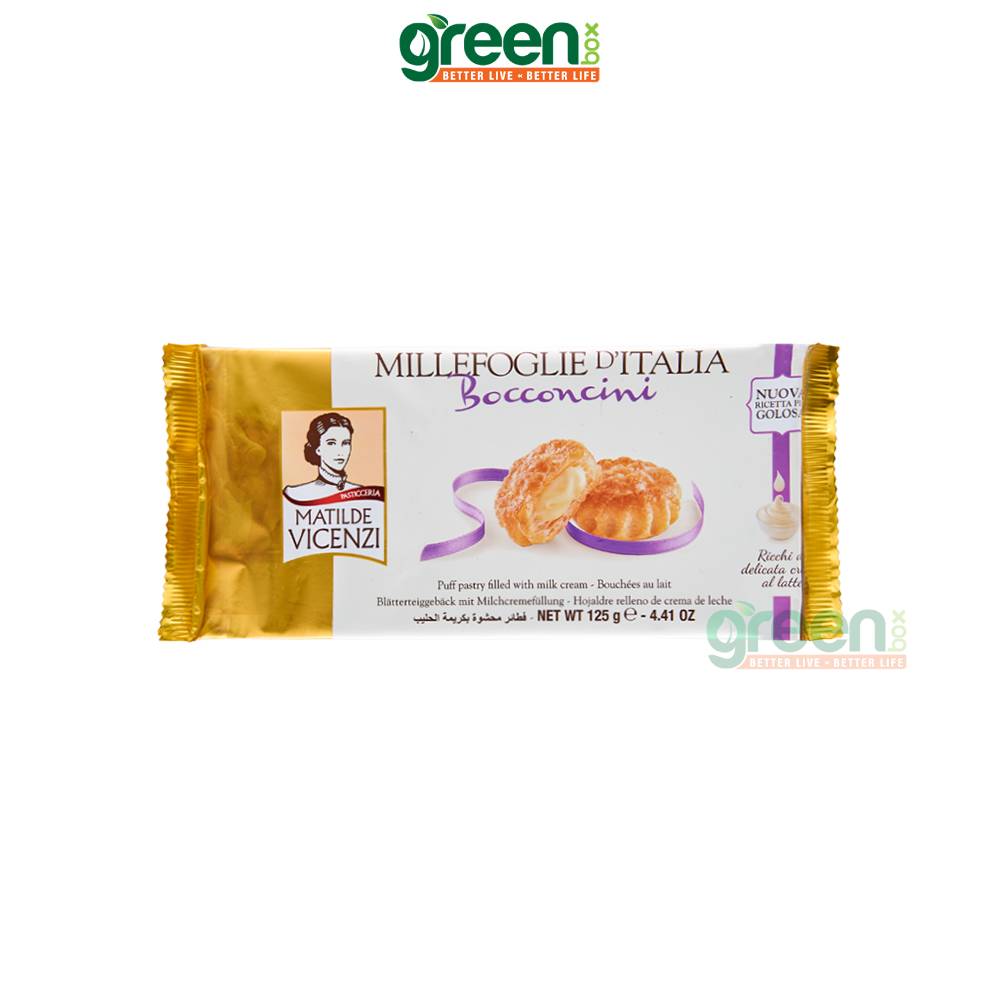 Bánh puff pastry nhập khẩu Ý nhân kem sữa Millefoglie D'italia Bocconcini 125g