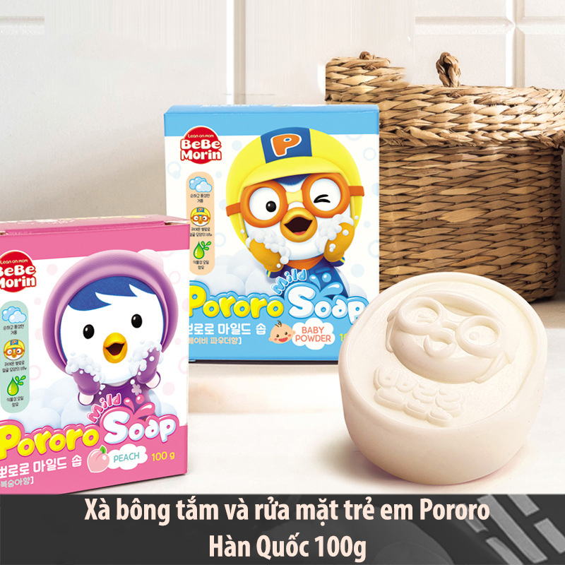 Xà bông tắm, rửa mặt hương trái cây Pororo Hàn Quốc 100g - Làm sạch, trắng sáng da trẻ em