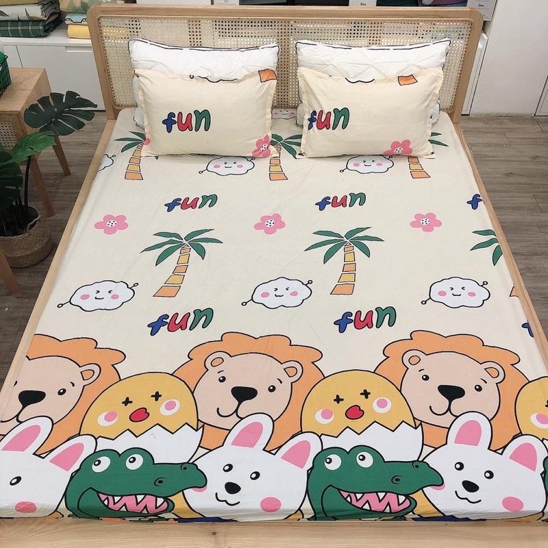 Bộ ga chun và 2 vỏ gối cotton poly mềm mịn được chọn mẫu