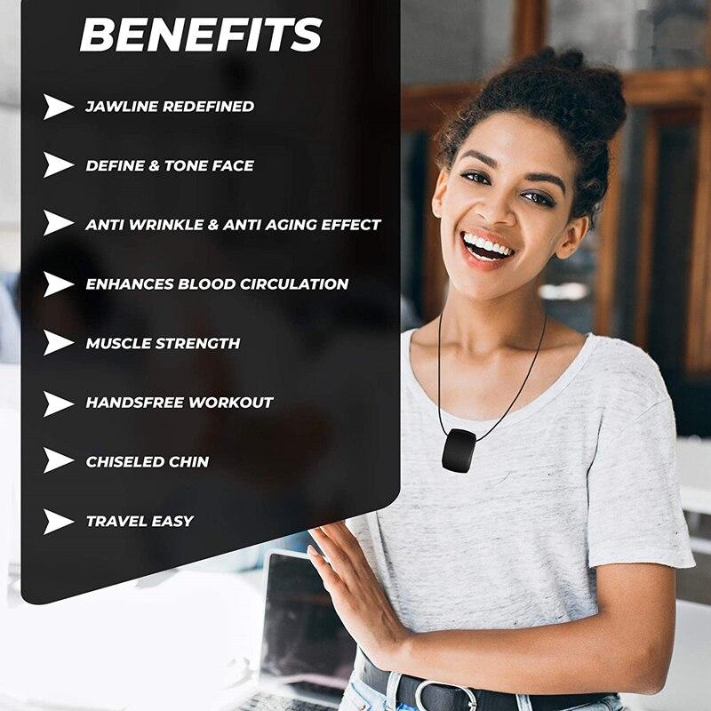 Jawline Máy tập cơ mặt Hàm Toner Đào tạo Bóng tập thể dục Silica cấp thực phẩm Chống lão hóa Mặt Nâng cằm Giảm béo Màu sắc: Đen