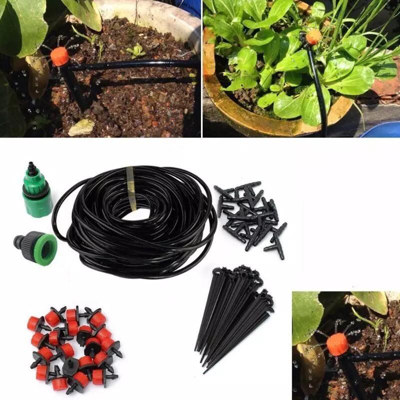 Combo bộ tưới cây tự động gồm 20 đầu tưới nhỏ giọt, 20m dây dẫn nước, 01 đồng hộ đặt thời gian tưới tự động và phụ kiện