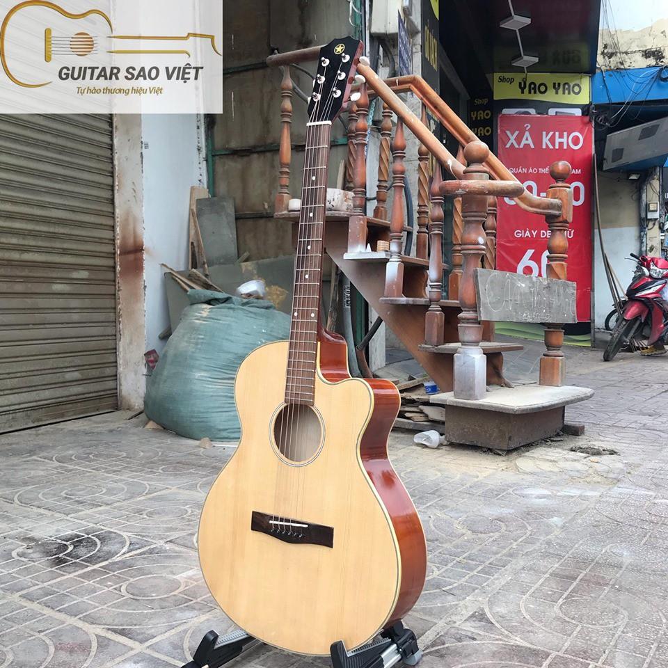 Đàn guitar acoustic mặt gỗ thông tự nhiên có ty chỉnh cần SC-01
