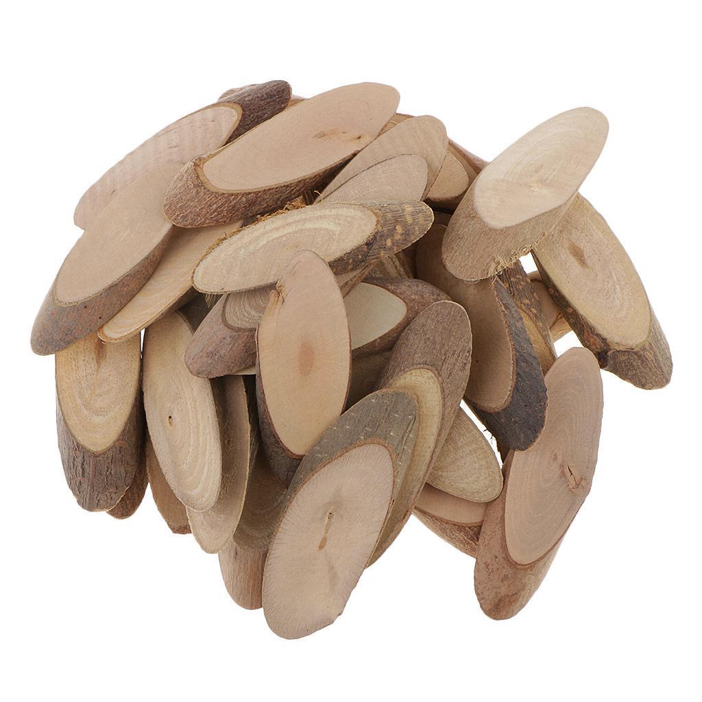 2x 30x Oval Wood Log Slices for DIY Art Craft Wedding Centerpieces Decorations