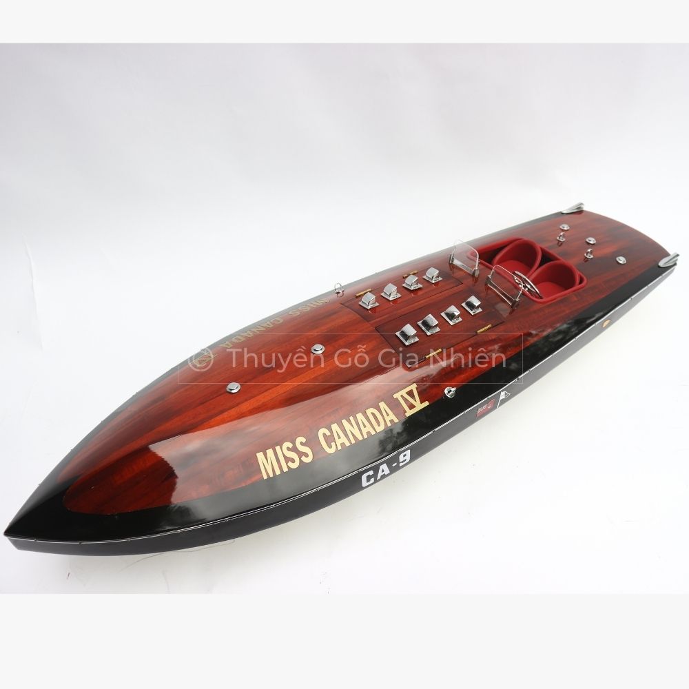 Mô Hình Thuyền Gỗ Phong Thủy Dạng Thuyền Đua Tốc Độ MISS CANADA IV Chính Hãng Hàng Xuất Khẩu Chất Lượng Cao