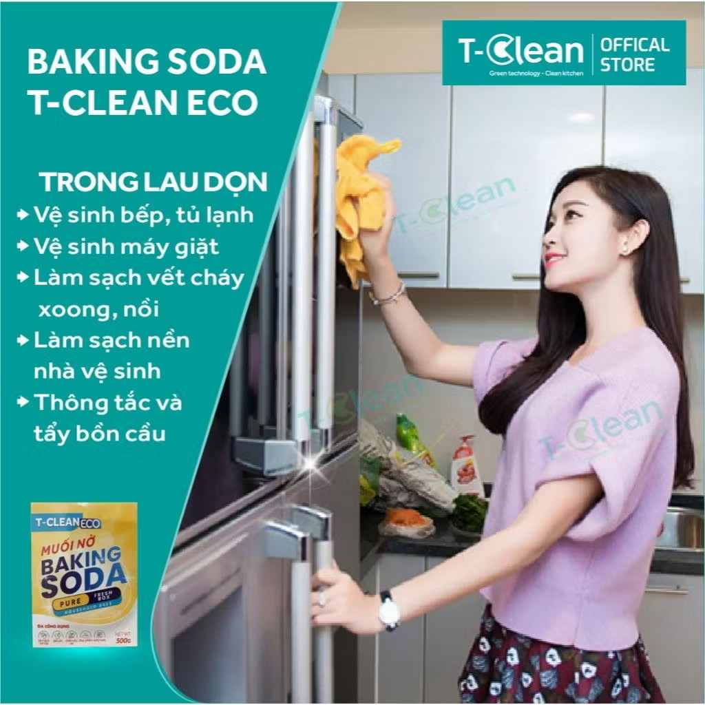 Baking Soda T-Clean 750g - Đa Công Dụng - Rửa Rau Quả - Thực Phẩm - Khử Mùi - Thông Cống - Làm Mềm