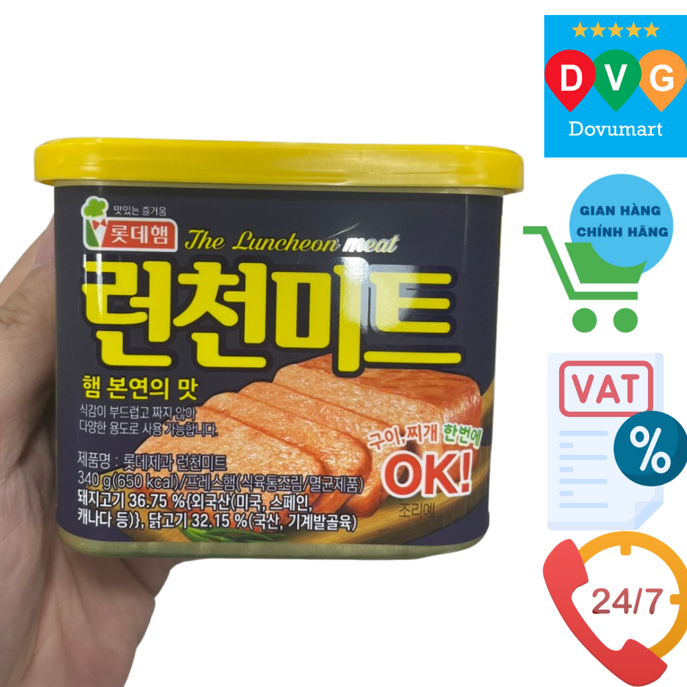 Thịt Hộp Luncheon Meat OK Hàn Quốc Hộp 340G/ 롯데) 런천미트 340G