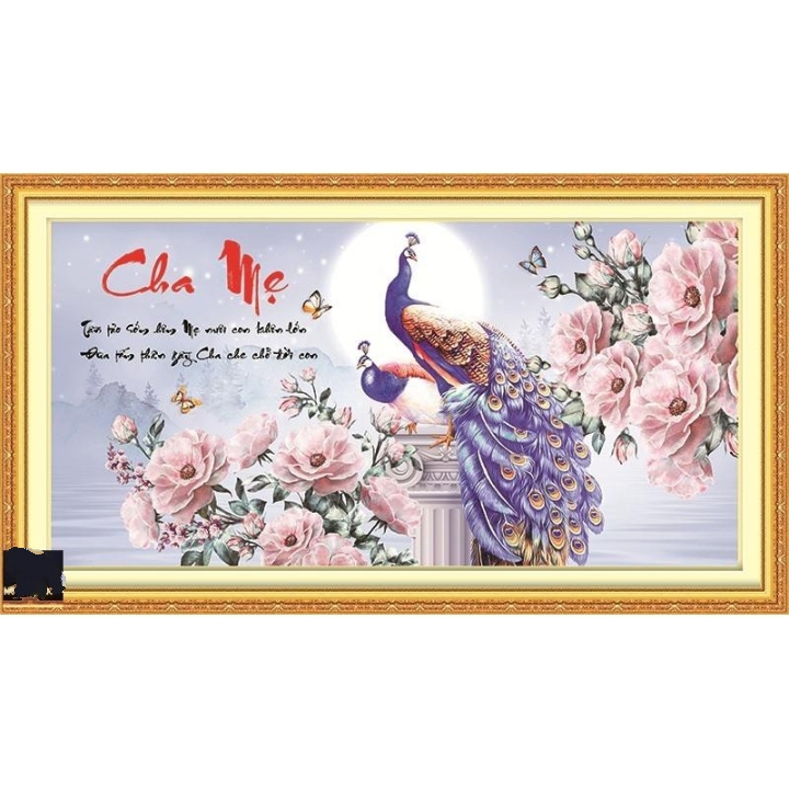 Tranh đính đá Công ơn Cha Mẹ - khách tự đính