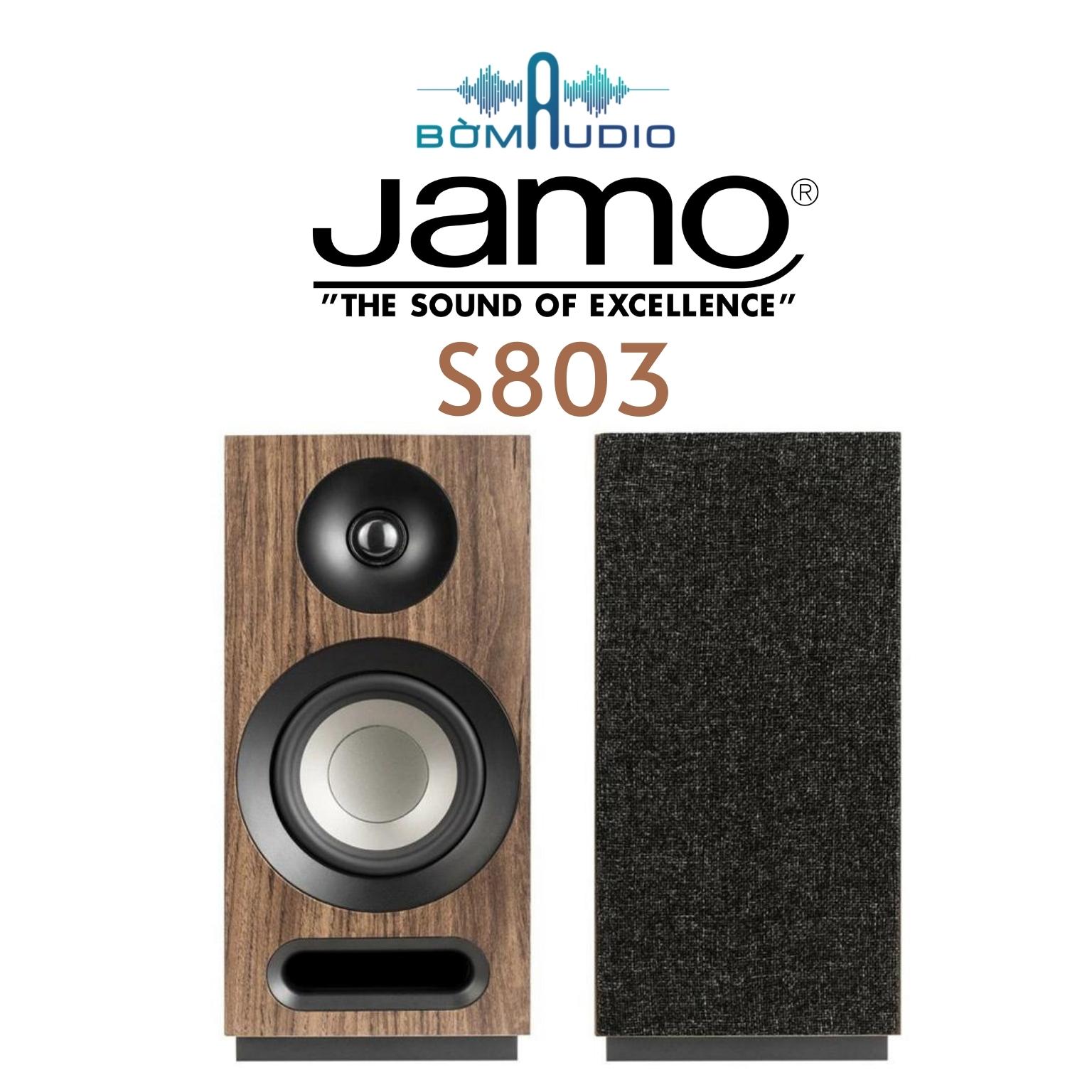 JAMO S803 | Cặp Loa Nghe Nhạc Độc Đáo Đến Từ Jamo_Đan Mạch - Màu Walnut - Công Nghệ Aluminized Polyfiber - Công Suất 160W - Treb 25mm Dome Mềm + Loa Mid/Bass 12,7cm Cone Sợi Poly Mạ Nhôm - Độ Nhạy 87dB x 8ohms - Cầu Loa Kép | Hàng Chính Hãng _ Mới 100%