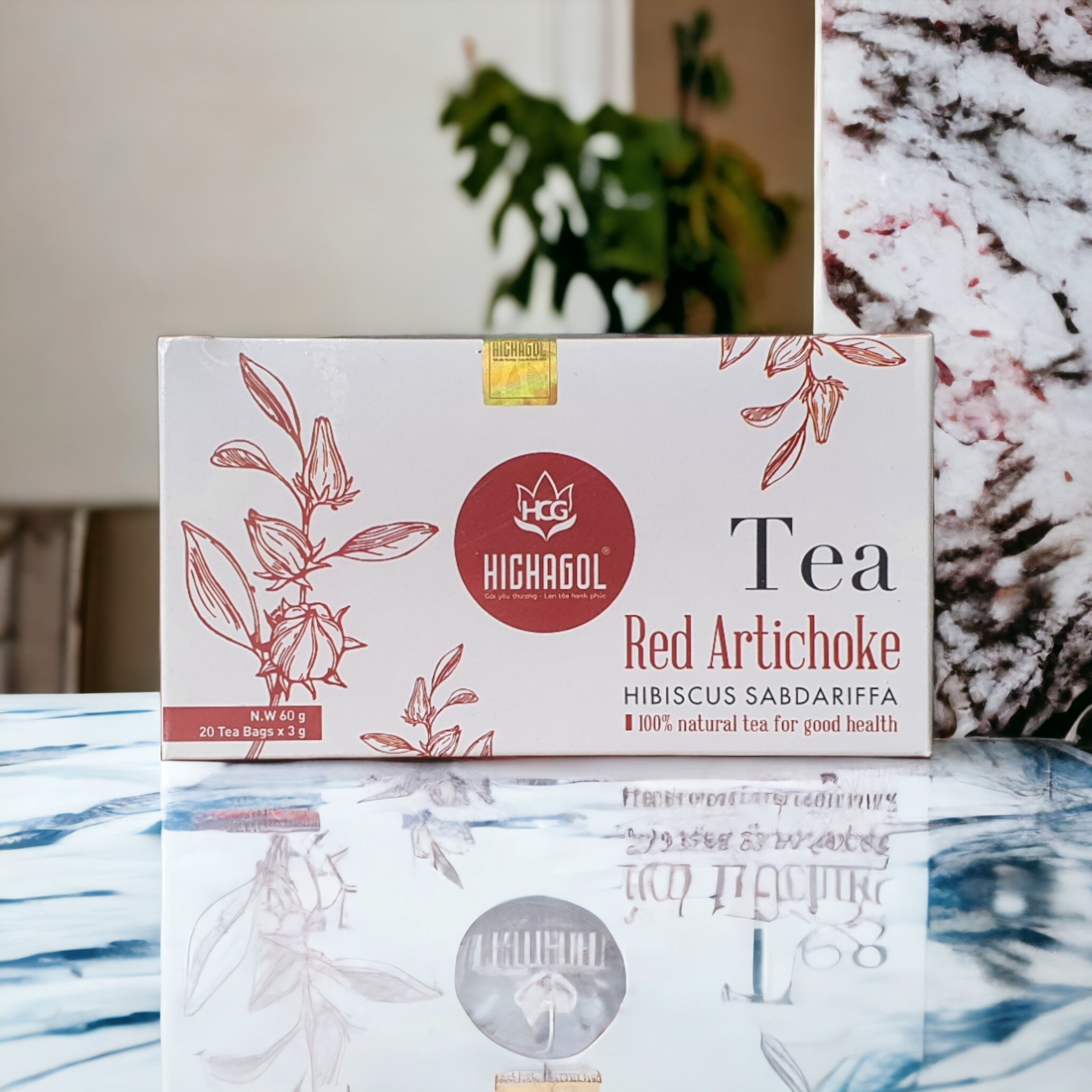 Trà túi lọc Atiso đỏ thảo mộc, hộp 20 gói. Hỗ trợ mát gan, ngủ ngon, bổ sung vitamin C....