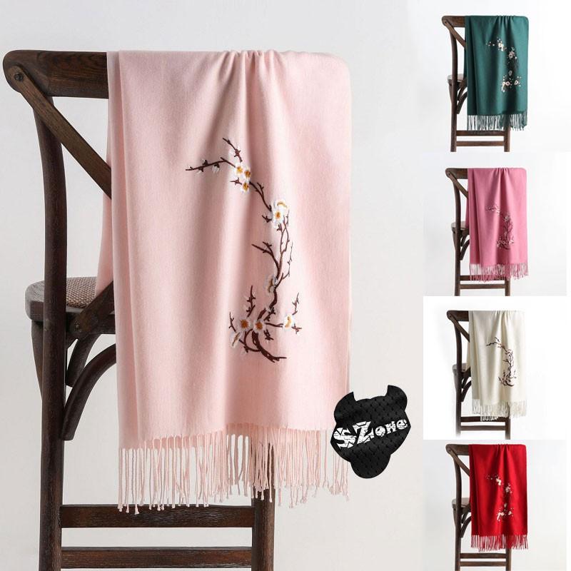 Hình ảnh Khăn choàng nữ Cashmere Chất Len Dệt Mịn 200x70cm Thu Đông