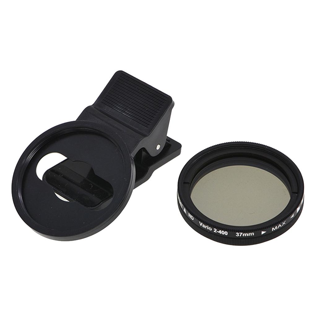 37mm Clip-on ND 2-400 Cellphone Camera Lens Filter Kit Adjustable Neutral Density Filter for iPhone