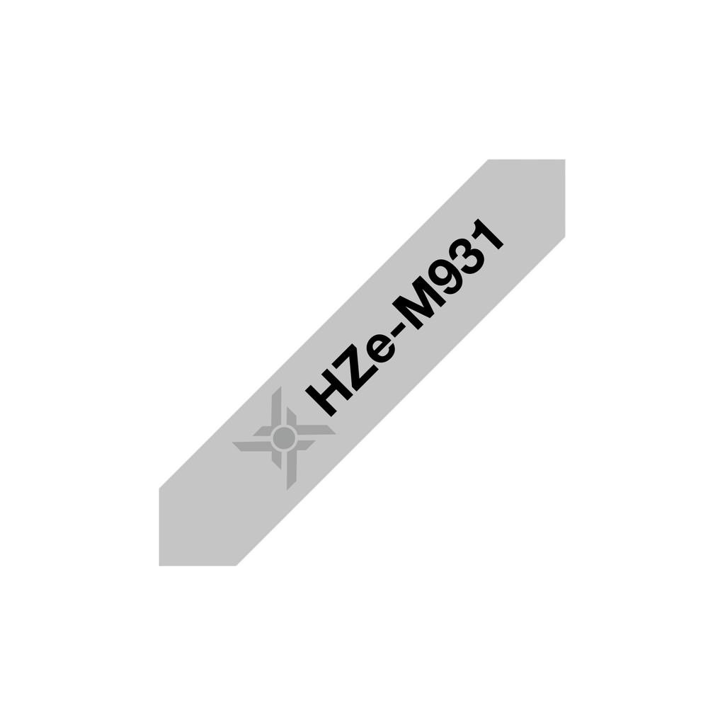 Băng nhãn Brother Nhãn in Hze-M931 ( Tze-M931, Tz2-M931), 12mm*8m, chữ đen nền bạc, Black on Silver Matt