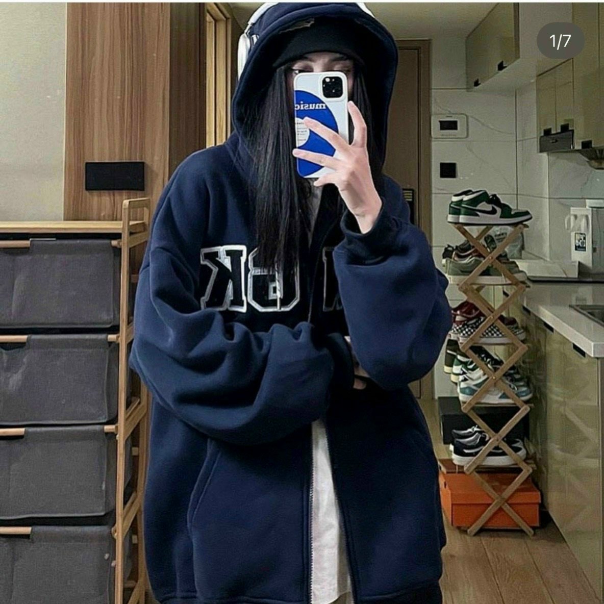 ÁO HOODIE - ÁO KHOÁC NỈ NGOẠI Dây full zip HOOIDE MỚI in chữ ngược GK-NX