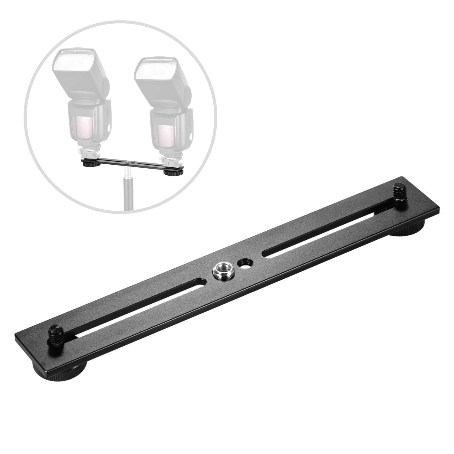 Giá đỡ chân máy ảnh kép đèn flash Thanh mở rộng với vít 1/4 inch cho máy ảnh DSLR