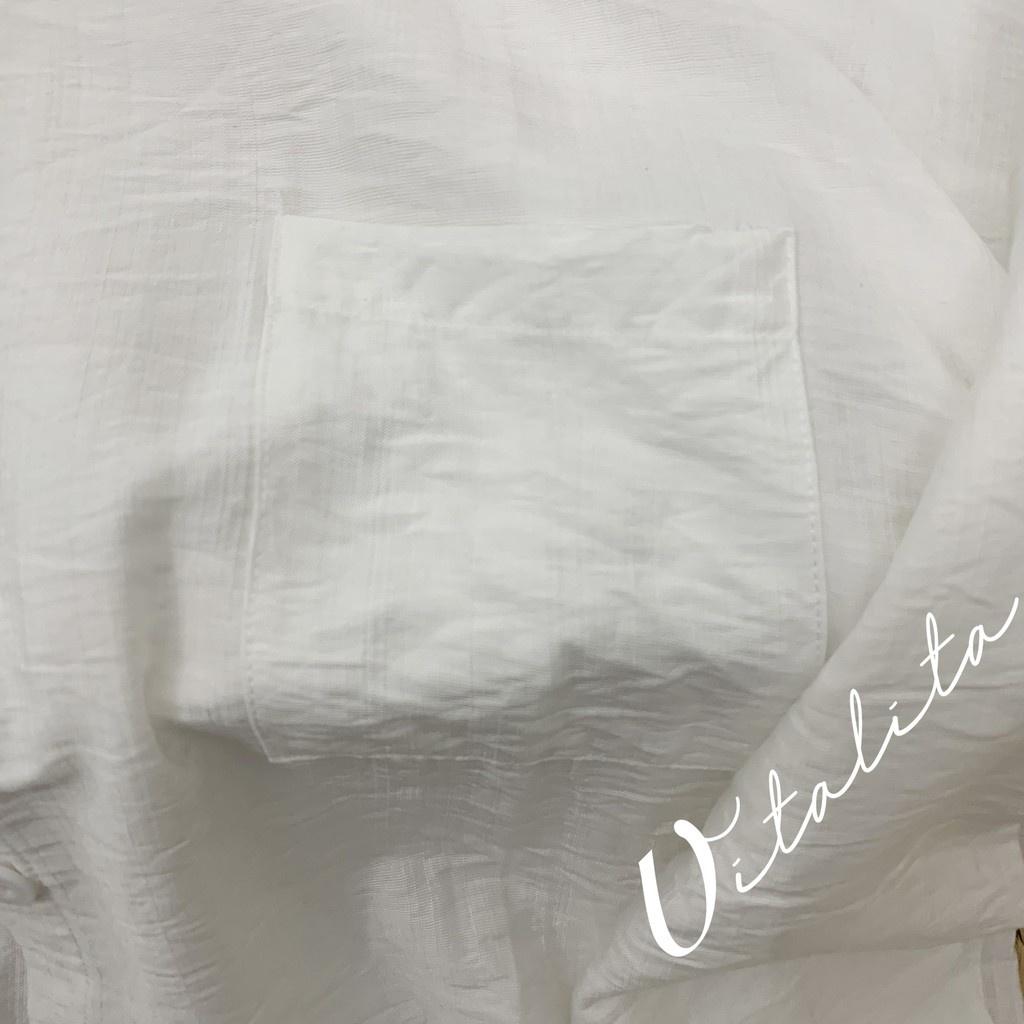 Áo sơ mi nữ trắng Oversize vải đũi lụa Hàn Quốc loại dày - Áo sơ mi 1 túi - thiết kế đuối tôm