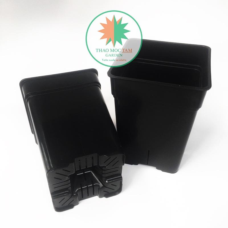 Chậu Vuông Dày 14x19cm Trồng hoa, cây kiểng – Chất liệu nhựa PP, có độ dẻo, bền, chất lượng cao