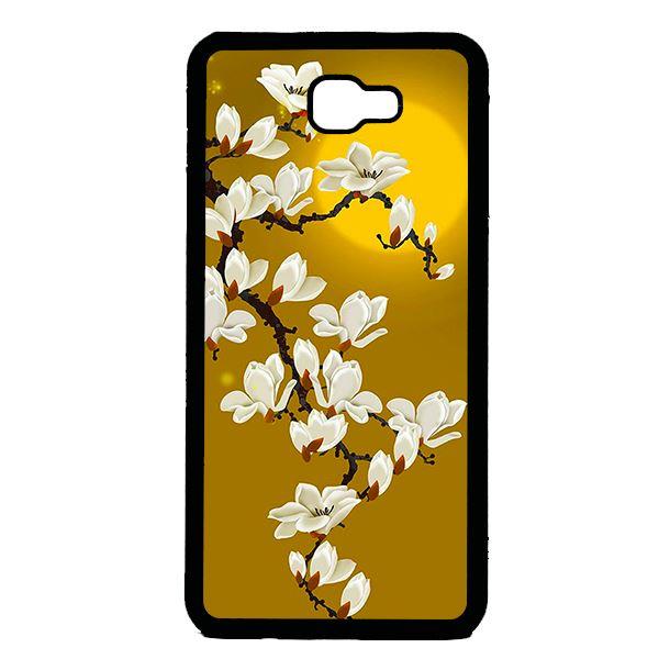 Ốp in cho Samsung Galaxy J7 Prime Hoa Trắng Nền Vàng - Hàng chính hãng