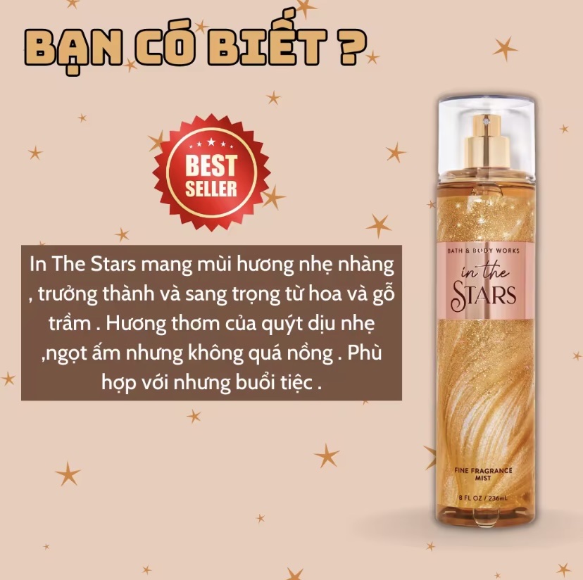 Body Mist In The Stars 236ml - Bath and Body Work In The Stars Chính Hãng