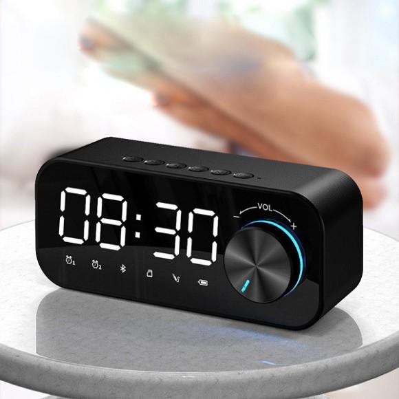 Loa Bluetooth mini, loa mini - đồng hồ điện tử để bàn mặt tráng gương âm thanh cực chất - Kitaz B126