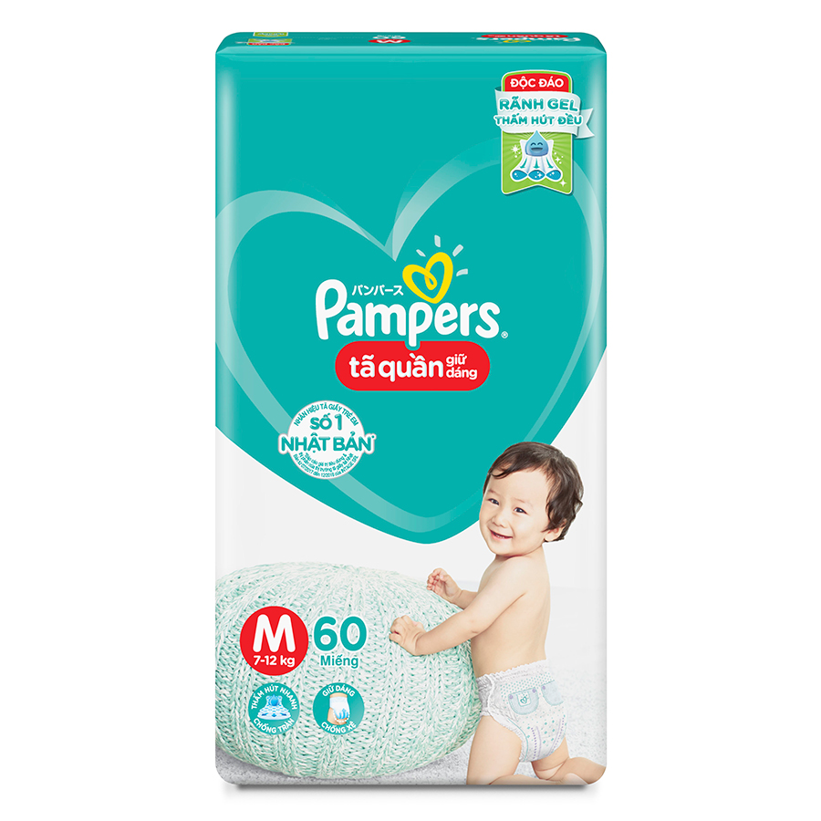 Combo 3 gói tã quần Pampers M60