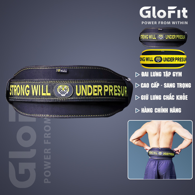 Đai Lưng Tập Gym, Nâng Tạ, Đai Lưng Thể Hình Cao Cấp Chính Hãng Glofit Gfhy005, Đai Lưng Tập Gym Cao Cấp Cho Nam Nữ Hàng Chính Hãng - L Eo 96 - 110Cm - Black