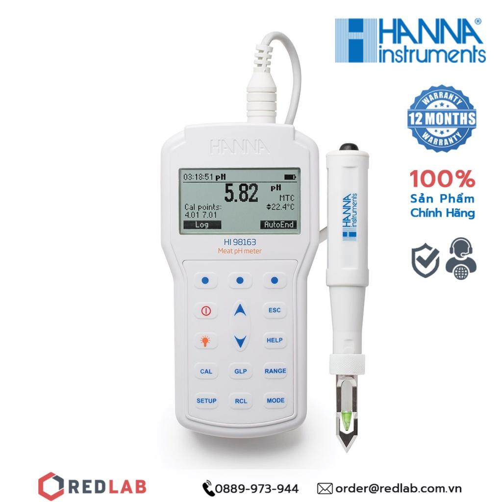 Máy đo nhiệt độ/pH trong thịt thế hệ mới Hanna HI98163, bảo hành 12 tháng