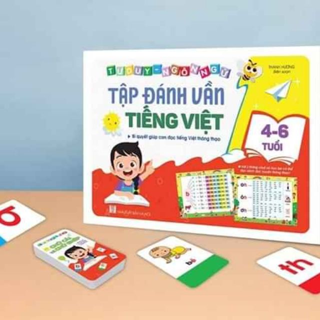 COMBO Vở Tập Đánh Vần Tiếng Việt + 40 Thẻ Học Flashcard Giúp Phát Triển Trí Não, Tăng Khả Năng Học Hỏi  Cho Bé - TẶNG 1C BÚT CHÌ HÌNH THÚ