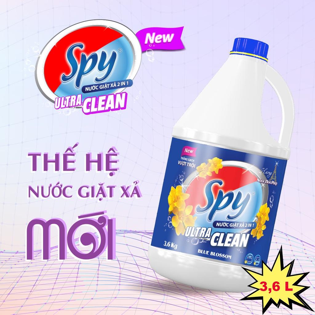 Nước giặt xả SPY Ultra Clean 3,6 kg 2 trong 1 hương hoa Pháp trắng sạch thơm lâu