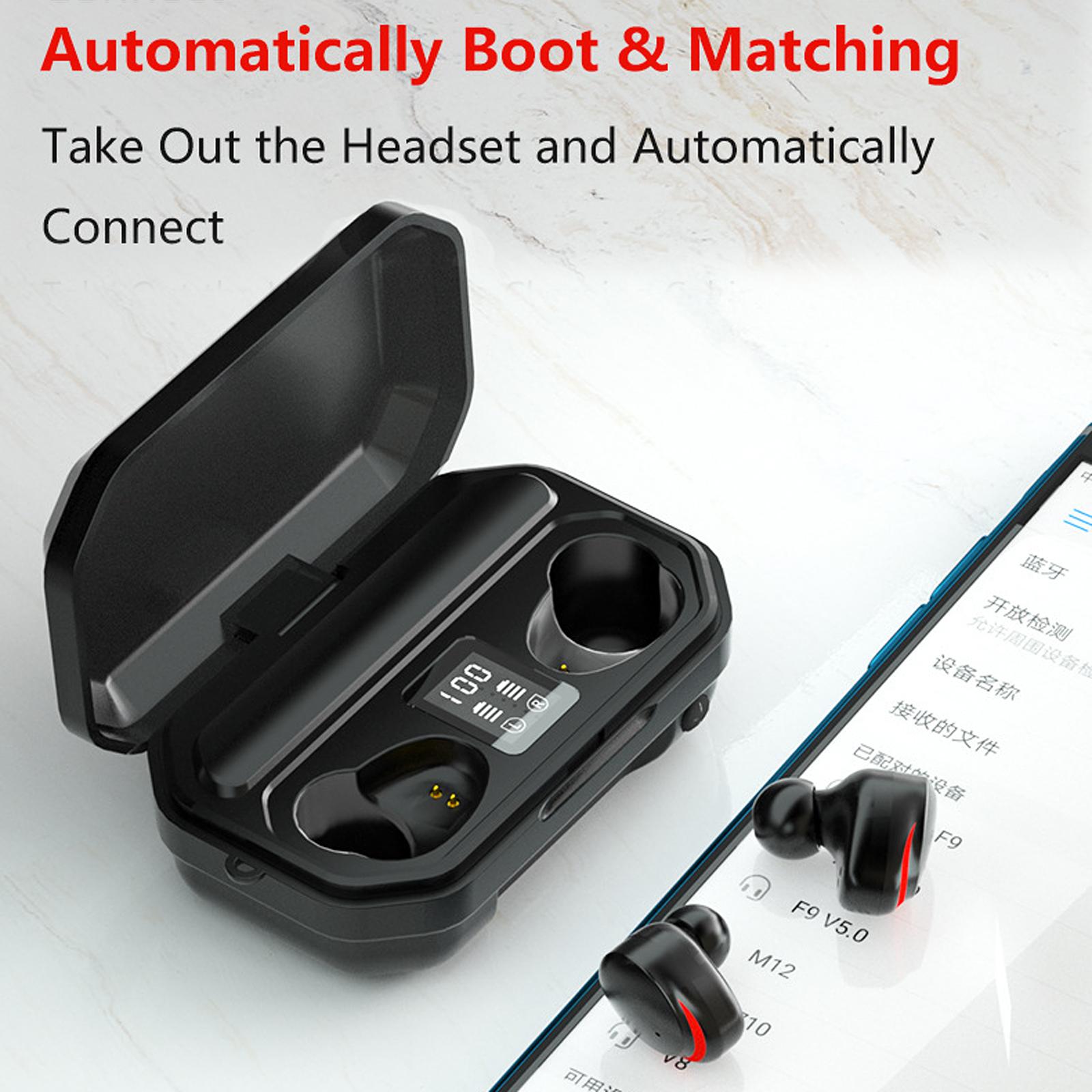 Tai nghe Bluetooth 5.0 TWS Tai nghe không dây đích thực Điều khiển cảm ứng Hộp sạc 2000mAh Màn hình nguồn Pin IPX7