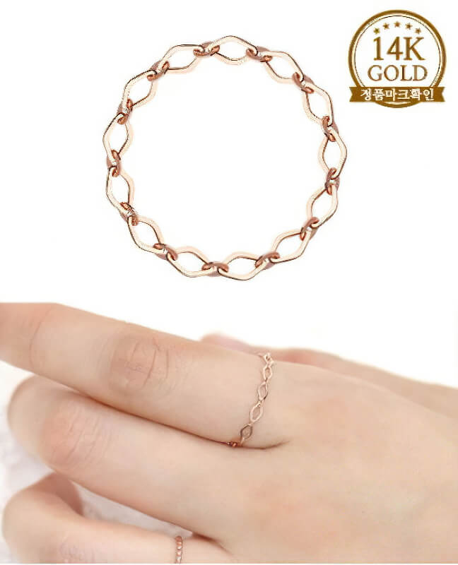 14KR Sugaro Chain Ring (Nhẫn Vòng Khoen) - MOON Jewelry