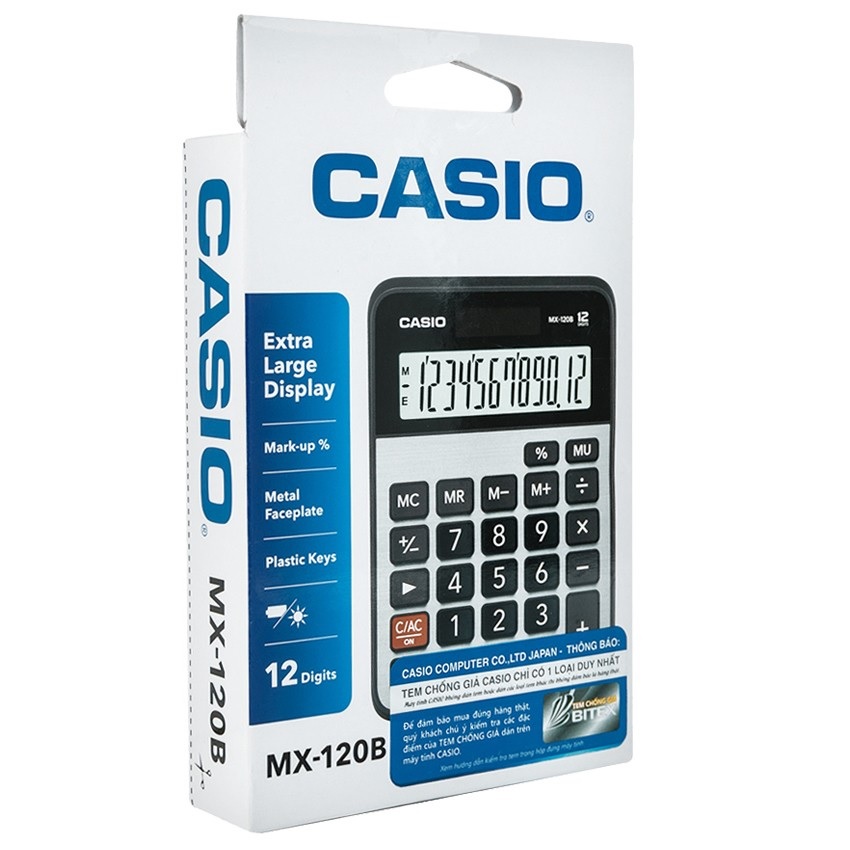 Máy tính Casio MX-120B, Bảo hành 7 năm - Hàng chính hãng Bitex