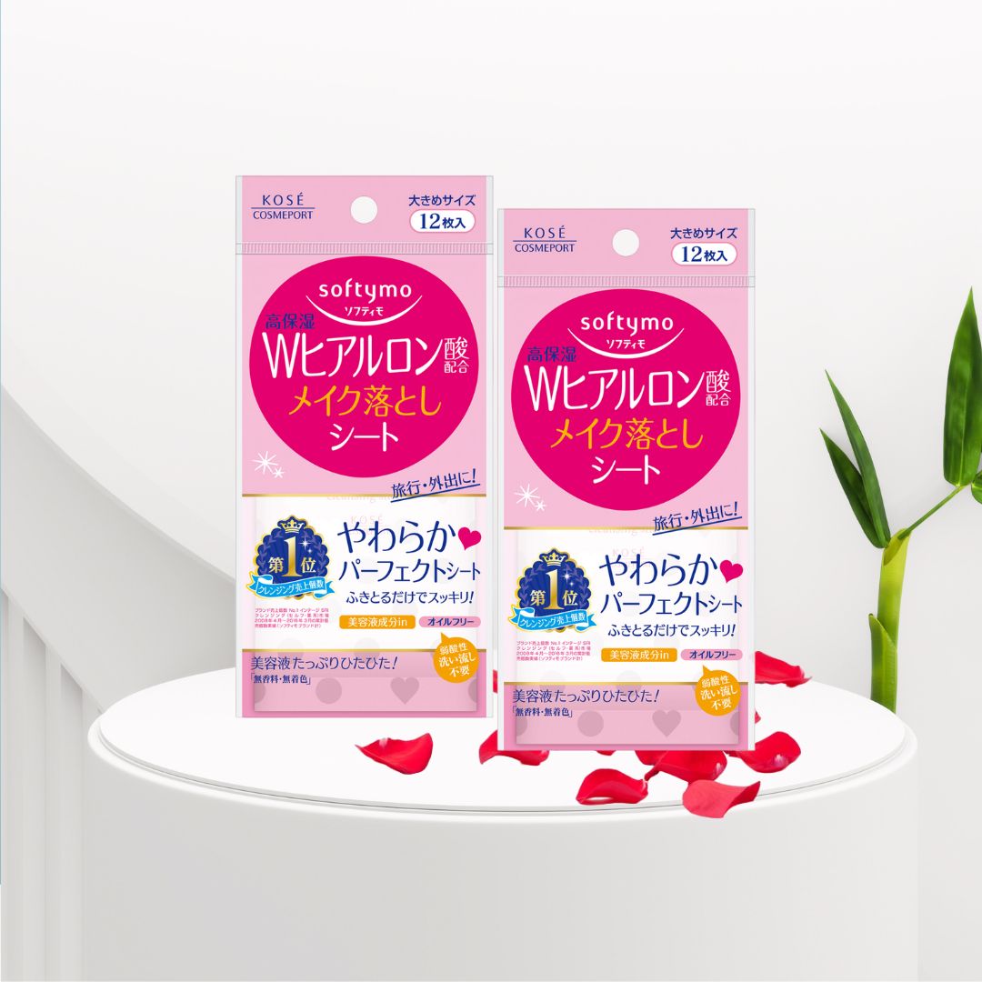 Khăn Giấy Tẩy Trang Kose Softymo Makeup Remover Sheet H Dưỡng Ẩm Bổ Sung Hyaluronic Acid (52 Tờ/Hộp)