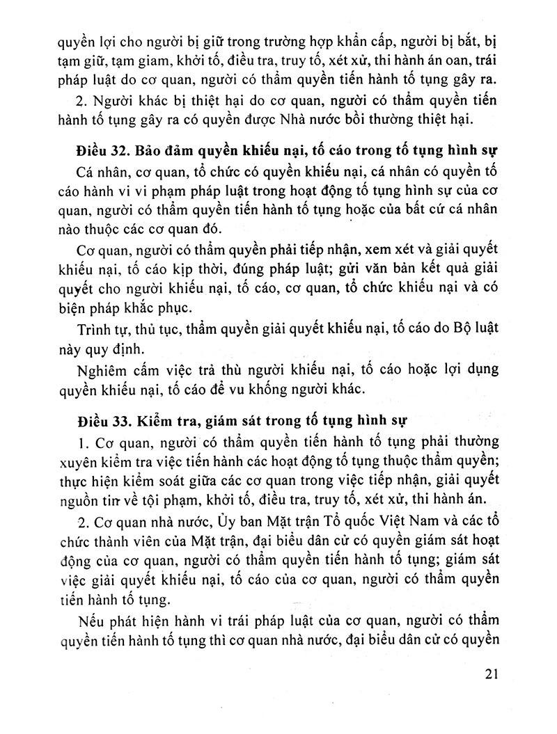 Bộ Luật Tố Tụng Hình Sự Của Nước Cộng Hoà Xã Hội Chủ Nghĩa Việt Nam (2016)