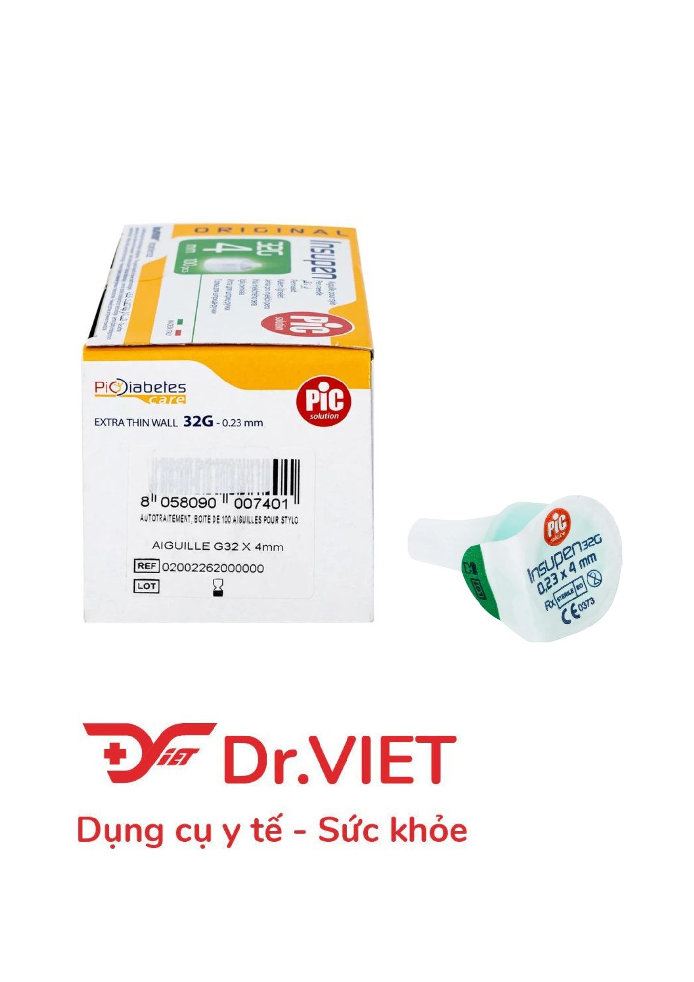 Kim bánh ú sử dụng cho bút tiêm insulin loại kim 32Gx4mm